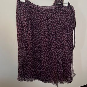 Vintage Prada ss2000 Purple Heart Silk Wrap Skirt 44 RARE